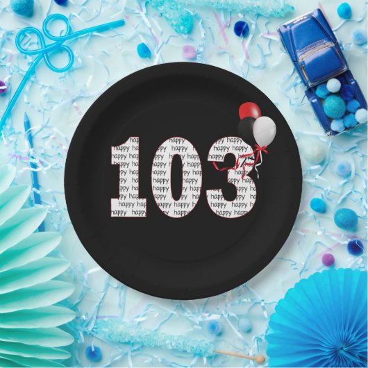 103e verjaardag op zwart Bord (Feest)