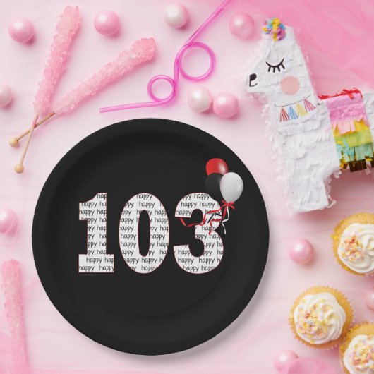 103e verjaardag op zwart Bord (Feest)