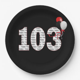103e verjaardag op zwart Bord