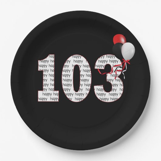 103e verjaardag op zwart Bord (Voorkant)