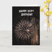 103e verjaardag vuurwerk kaart (Gele Bloem)