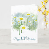 103e verjaardag Witte Madelief Tuin Kaart (Gele Bloem)
