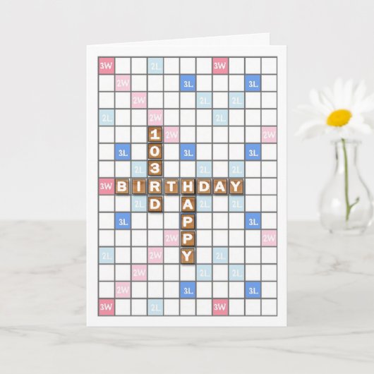 103e verjaardag, Woordspel Bord Kaart (Kleine Plant)