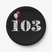 103e verjaardagsballonnen papieren bordje (Voorkant)