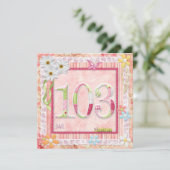 103e verjaardagsfeestje scrapbooking stijl kaart (Staand voorkant)