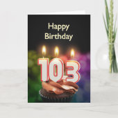 103e verjaardagskaart met kaarsen kaart (Voorkant)