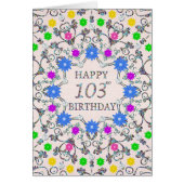 103rd Birthday Abstract Flowers (Voorkant)