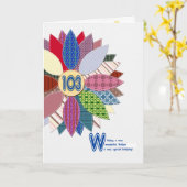 103ste verjaardag voor moeder, gestikte bloem kaart (Gele Bloem)