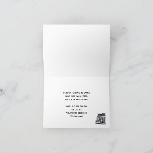 1040 Belastingformulieren voor 2020 Kaart (Binnen)