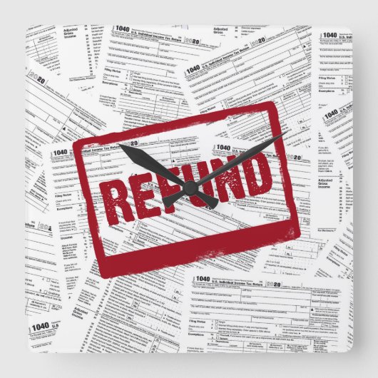 1040 Belastingformulieren voor 2020 Vierkante Klok (Voorkant)