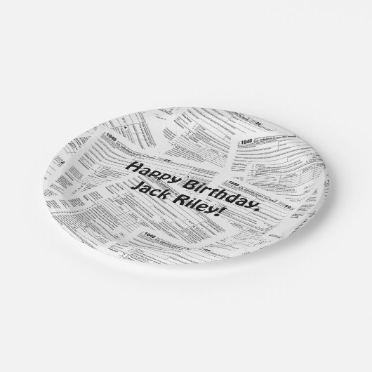 1040 Inkomstenbelastingformulier Birthday Papieren Bordje (Gekanteld)