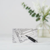 1040 Inkomstenbelastingformulier met inktpen Visitekaartje (Staand voorkant)