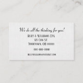 1040 Inkomstenbelastingformulier met inktpen Visitekaartje (Achterkant)