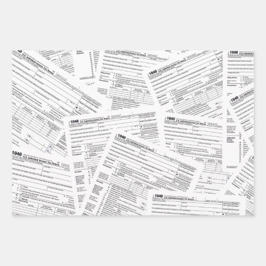 1040 Inkomstenbelastingformulieren Inpakpapier Vel (Voorkant)