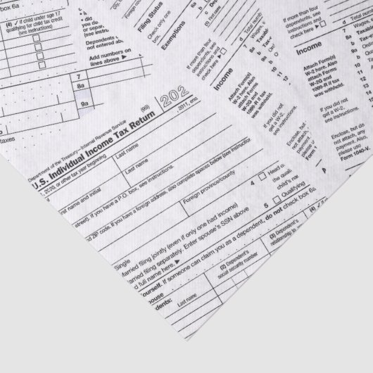 1040 Inkomstenbelastingformulieren Tissuepapier (Detail)
