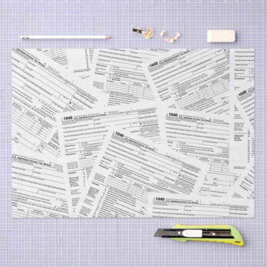1040 Inkomstenbelastingformulieren Tissuepapier (Craft)