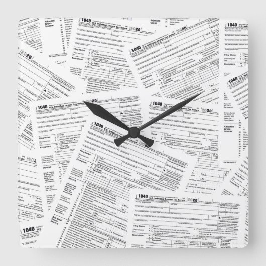 1040 IRS-belastingformulierverzameling Vierkante Klok (Voorkant)