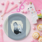 1040 retro-oorlogsvrouw papieren bordje (Feest)