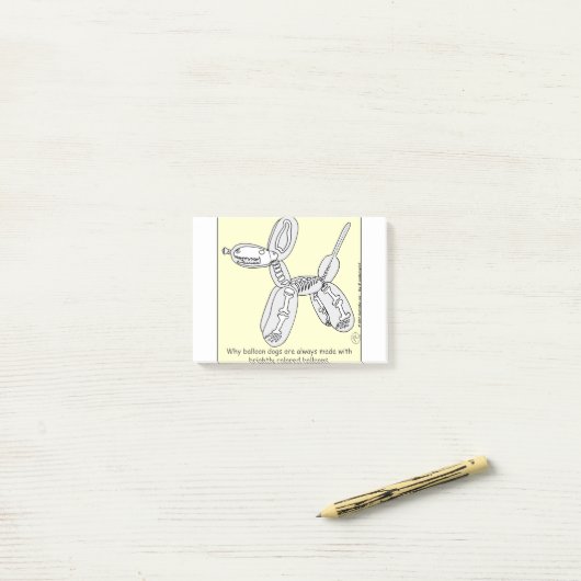 1048 Ballon Dog Anatomy cartoon Post-it® Notes (Op bureau)