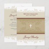 104 Gina :: COMMUNIE NODIGT UIT :: krullen 5P Kaart (Voorkant / Achterkant)