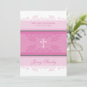 104 Gina :: COMMUNION INVITES :: krullen 2P Kaart (Staand voorkant)