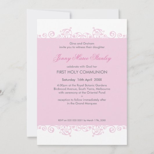 104 Gina :: COMMUNION INVITES :: krullen 2P Kaart (Achterkant)