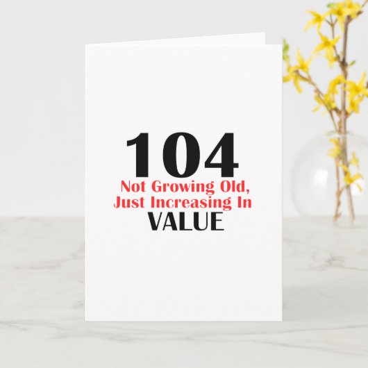 104 jaar oud verjaardagsdesign kaart (Gele Bloem)