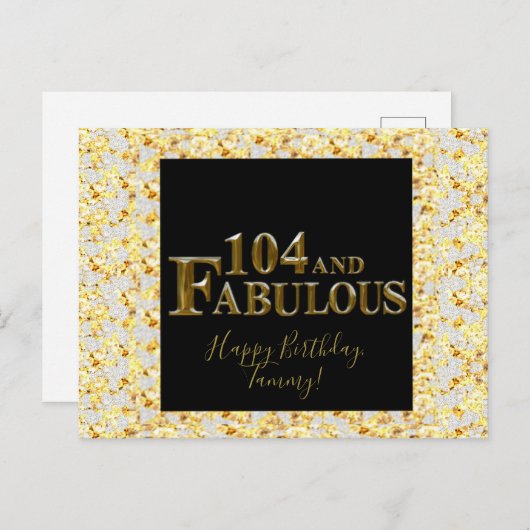 104 Verjaardag Briefkaart (Voorkant / Achterkant)