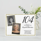 104e aangepaste foto wit en goud kaart (Staand voorkant)