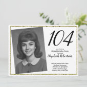 104e aangepaste foto wit en goud kaart (Staand voorkant)