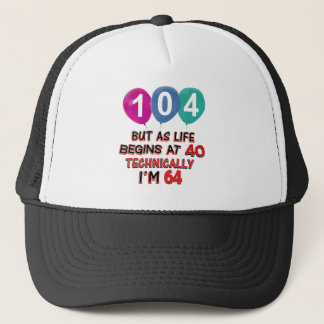 104e jaar verjaardagsdatum design trucker pet