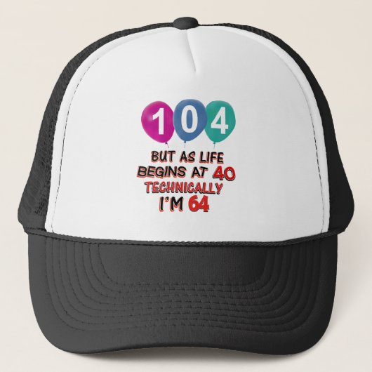 104e jaar verjaardagsdatum design trucker pet (Voorkant)