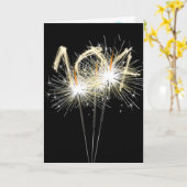 104e jaarsparklers op zwart kaart (Gele Bloem)