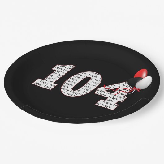 104e verjaardag op zwart Bord (Gekanteld)