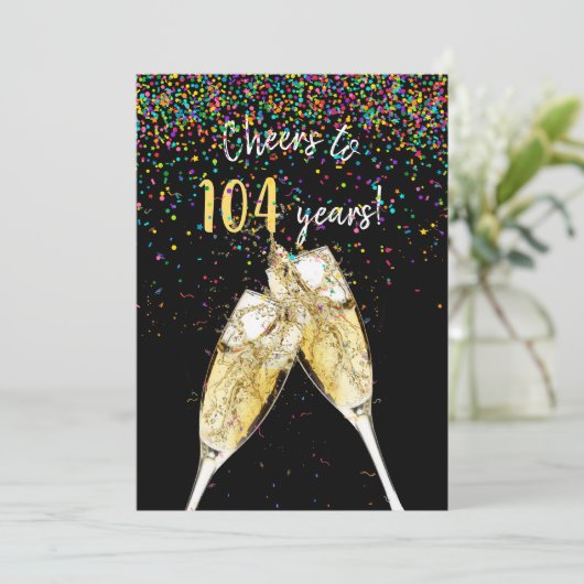 104e verjaardagsfeest kaart (Staand voorkant)