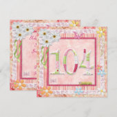 104e verjaardagsfeest scrapbooking stijl kaart (Voorkant / Achterkant)