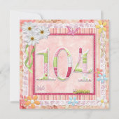 104e verjaardagsfeest scrapbooking stijl kaart (Voorkant)
