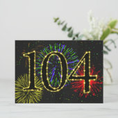 104e verjaardagsfeestje uitnodigen kaart (Staand voorkant)