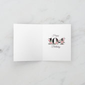 104e Verjaardagspapier Kaart - Bloemenleeftijd 104 (Binnen)