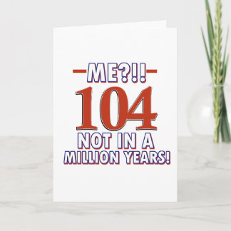 104ste verjaardagsdesign kaart