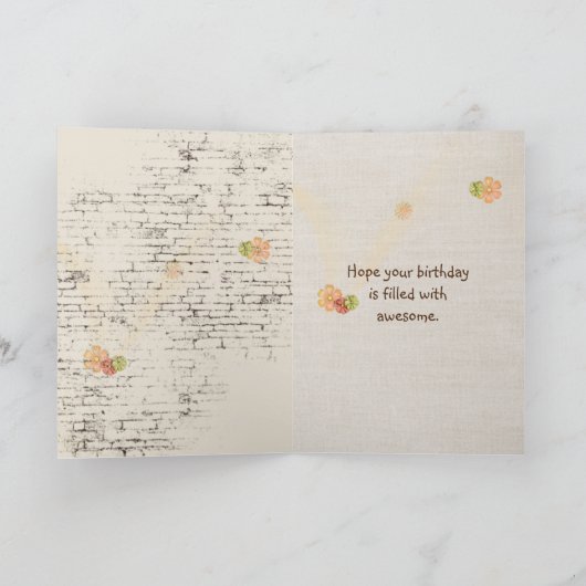 104th Birthday Sunflower Bouquet on Brick Kaart (Binnen)