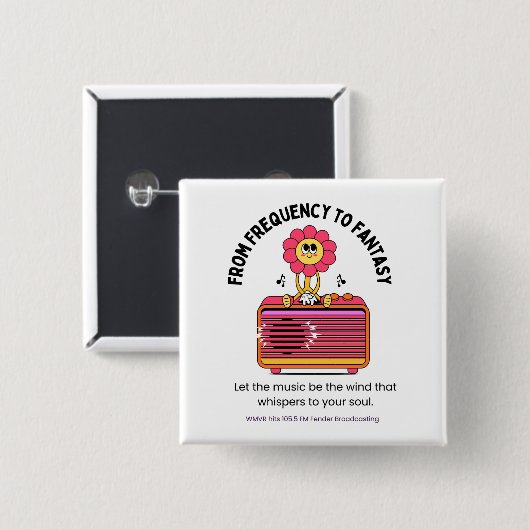 105,5-pins hit vierkante button 5,1 cm (Voorkant /achterkant)