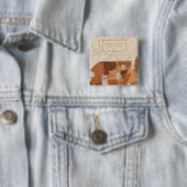 105 Difterie, groep NY, NJ, New England Vierkante Button 5,1 Cm (In situ)