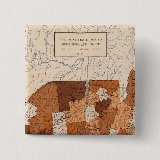 105 Difterie, groep NY, NJ, New England Vierkante Button 5,1 Cm (Voorkant)