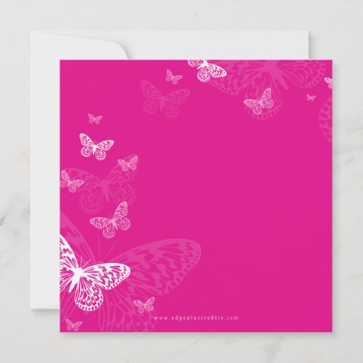 105 - FOTO VERJAARDAG UITNODIGT :: Vlinders 1SQ Kaart (Achterkant)