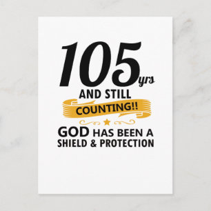 105 jaar en nog steeds jarig briefkaart
