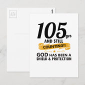 105 jaar en nog steeds verjaardagen briefkaart (Voorkant / Achterkant)