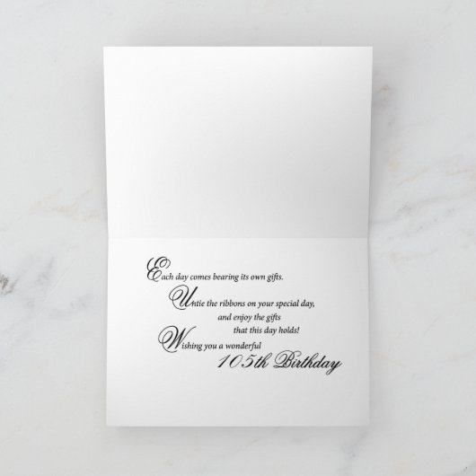 105 Jaar Oud Verjaardagscadeau en Lelies Kaart (Binnen)