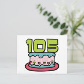 105 jaar oude Birthday Cake Briefkaart (Staand voorkant)