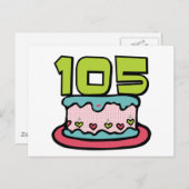 105 jaar oude Birthday Cake Briefkaart (Voorkant / Achterkant)